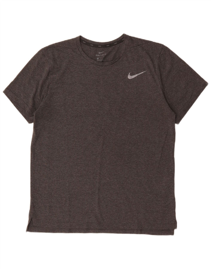 Nike Herre Dri Fit T-Shirt Top Stor Grå Polyester