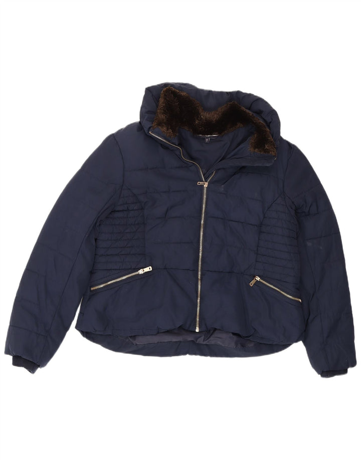 Marks & Spencer Polstret jakke til kvinder UK 16 Stor marineblå polyester
