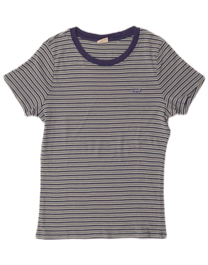 LEVI'S T-shirt top til kvinder DK 14 Stor blå stribet