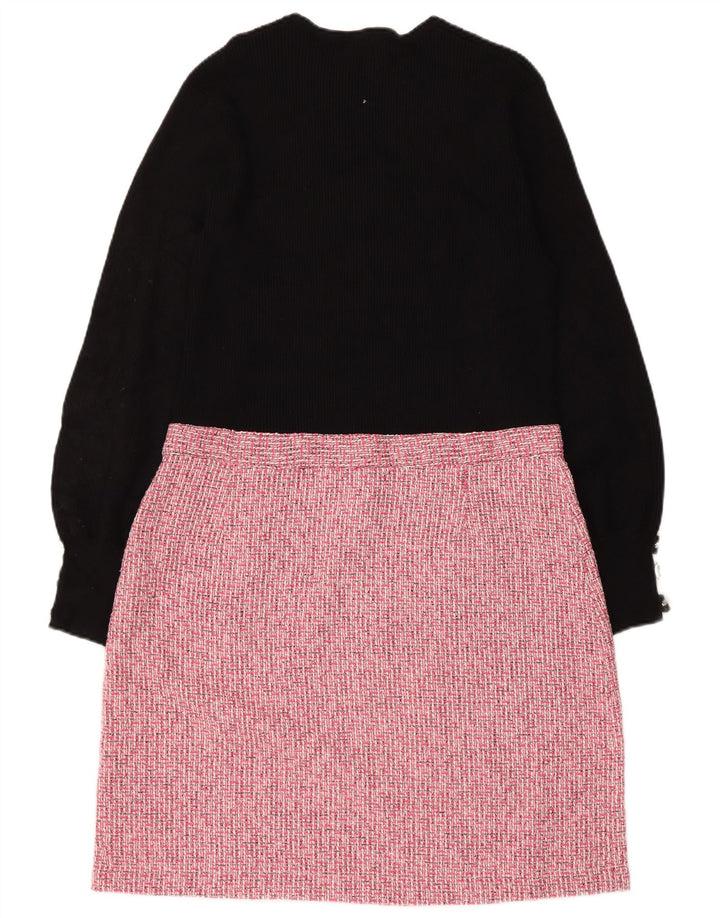 Lipsy Dame Langærmet Basic Kjole UK 16 Large Pink Colourblock Rayon