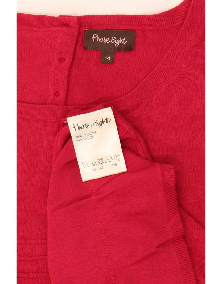Phase Eight Dame Boat Neck Jumper Sweater UK 14 Medium Pink Stribet