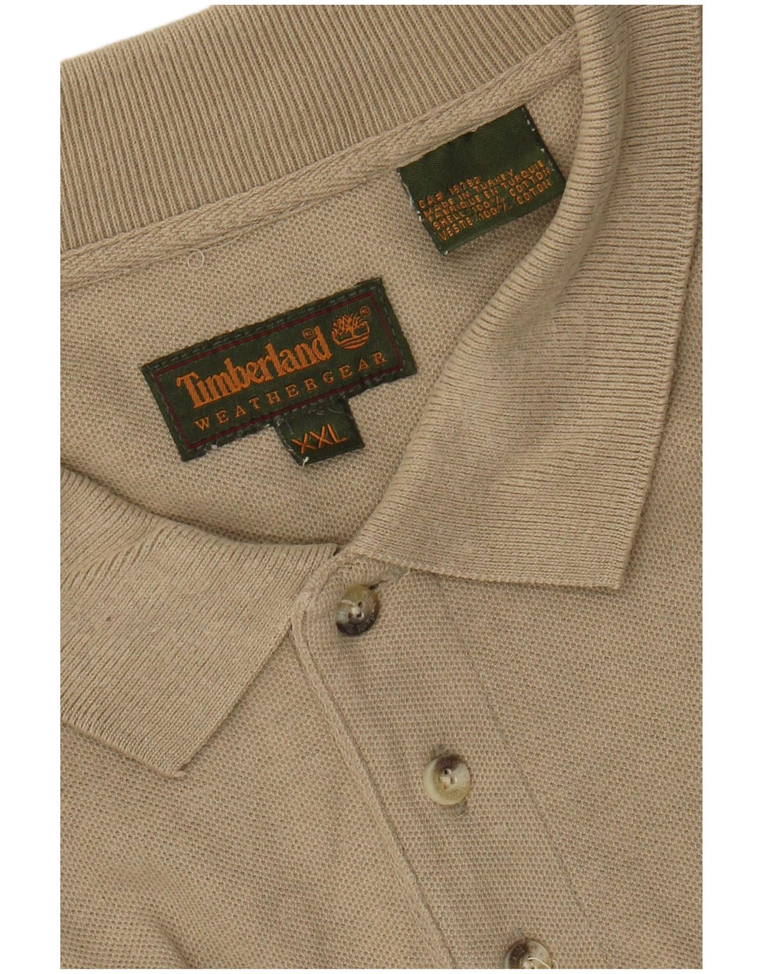 TIMBERLAND Poloskjorte til mænd 2XL Beige Bomuld
