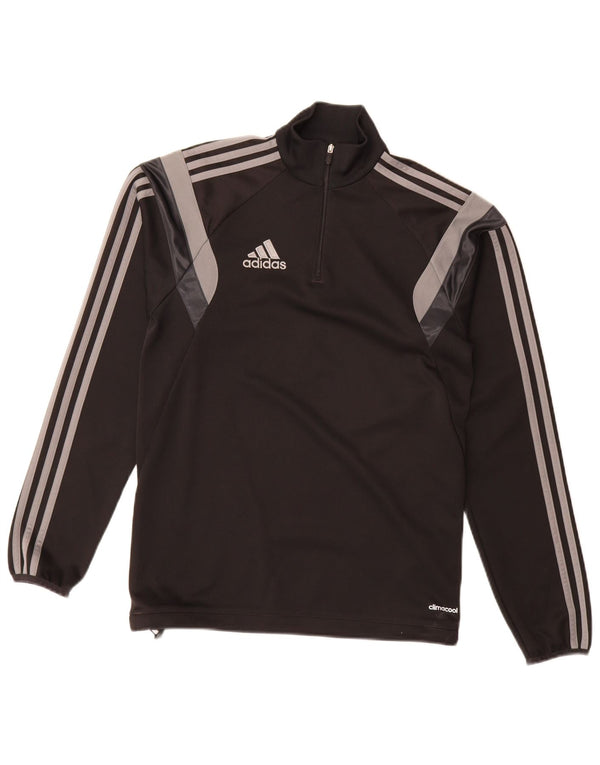 Adidas Herre Climacool Pullover med lynlås-hals Træningsdragt Top XS Sort Colourblock