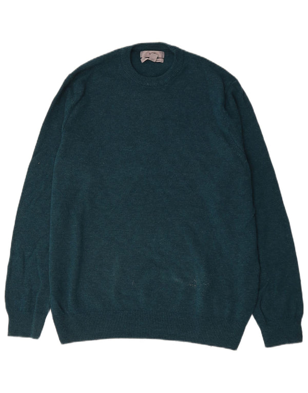 Marks & Spencer Herre sweater med rund hals XL Grøn lammeuld
