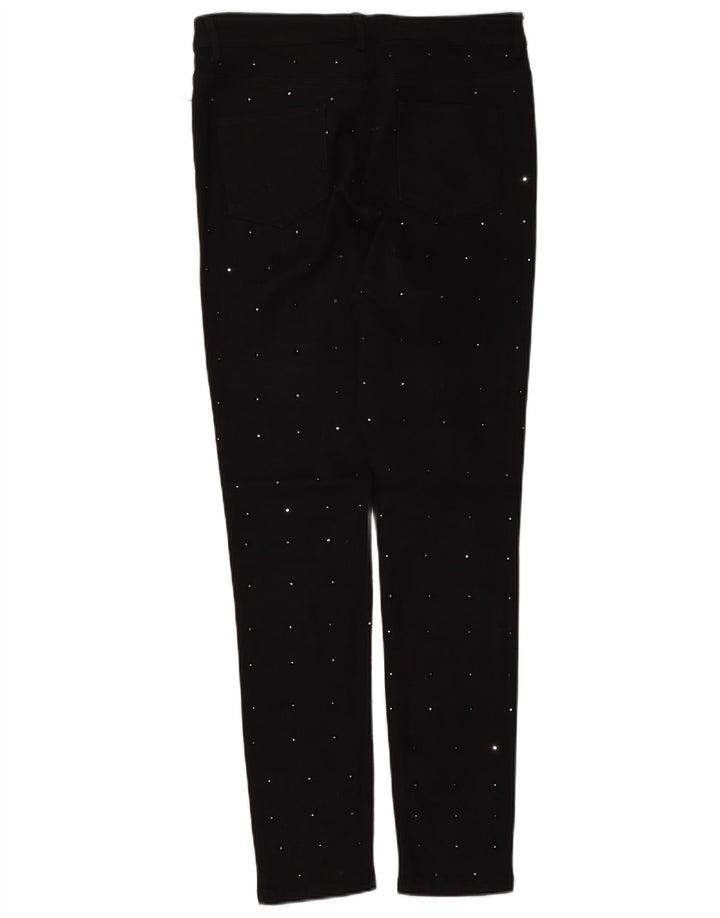 PHASE EIGHT Womens Casual Trousers UK 14 Medium W30 L31 Black Spotted