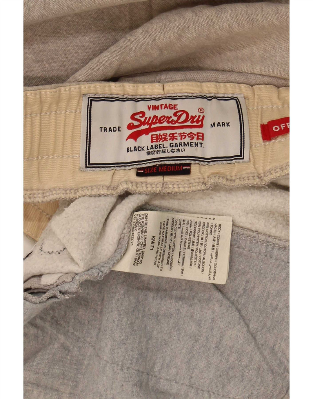 Superdry grafiske sportsshorts til mænd, mellemgrå flækket bomuld