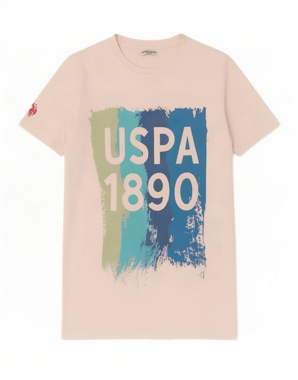 U.S. Polo Assn. Drenge grafisk T-shirt top 14-15 år hvid bomuld