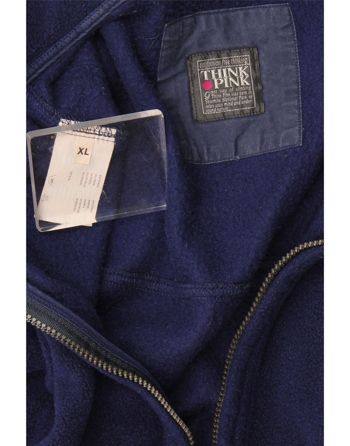 Tænk Pink Herre Oversized Fleecejakke UK 42 XL Navy Blue