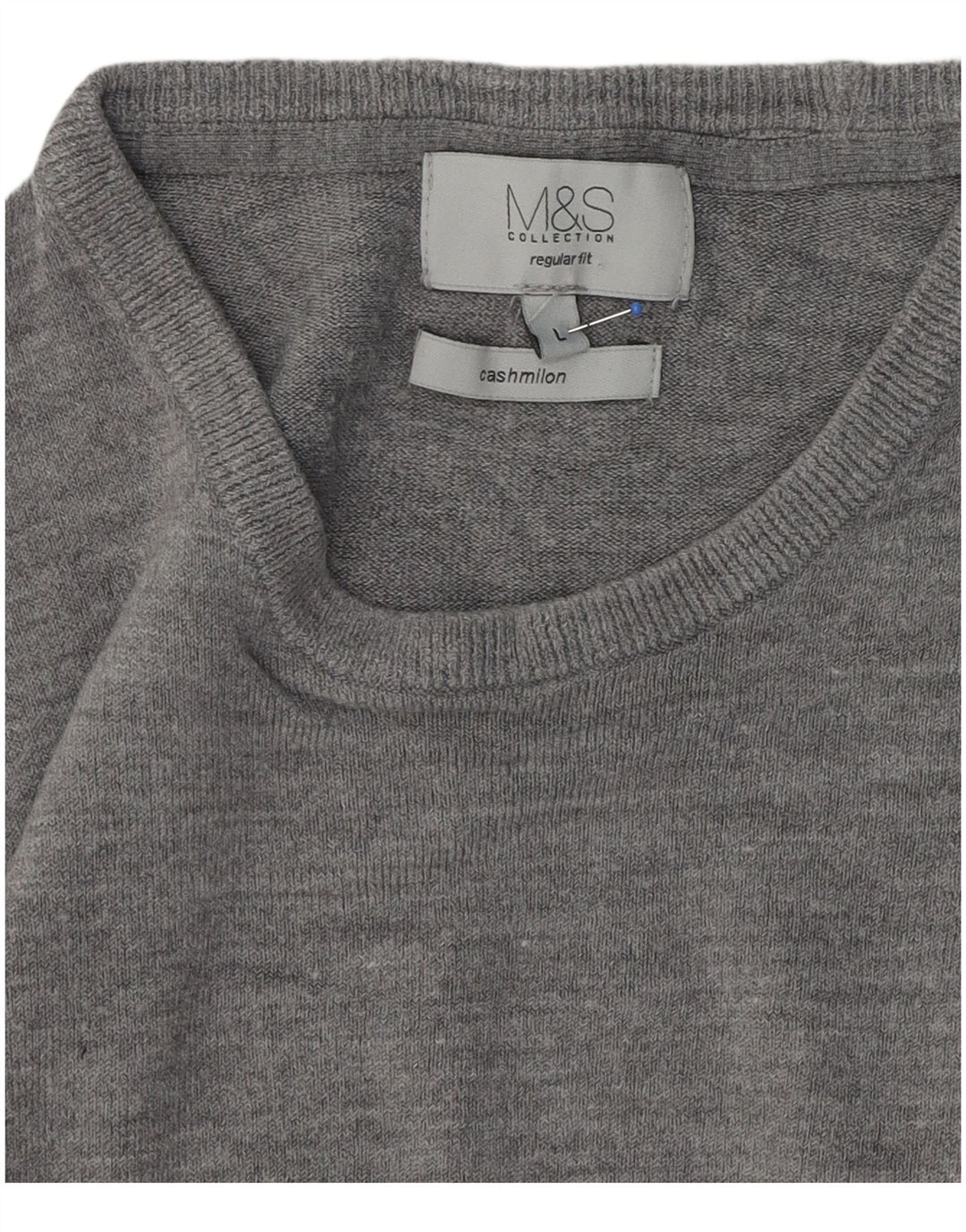 Marks & Spencer Herre Regular Fit Jumper Sweater med rund hals, stor grå