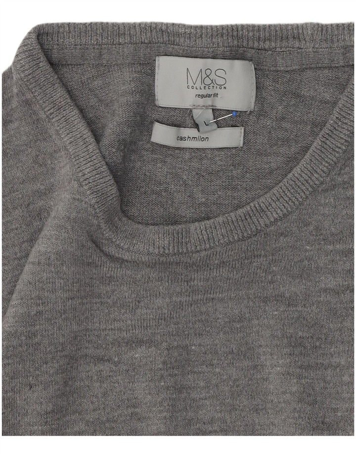 Marks & Spencer Herre Regular Fit Jumper Sweater med rund hals, stor grå