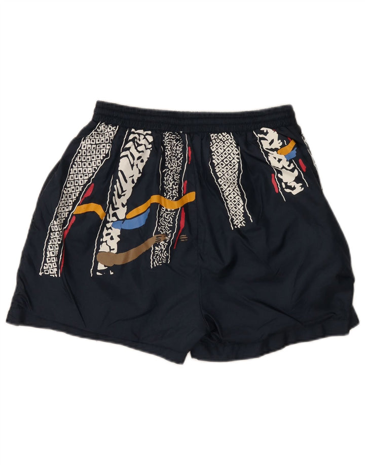 Vintage drenge abstrakt mønster sportsshorts 11-12 år store marineblå