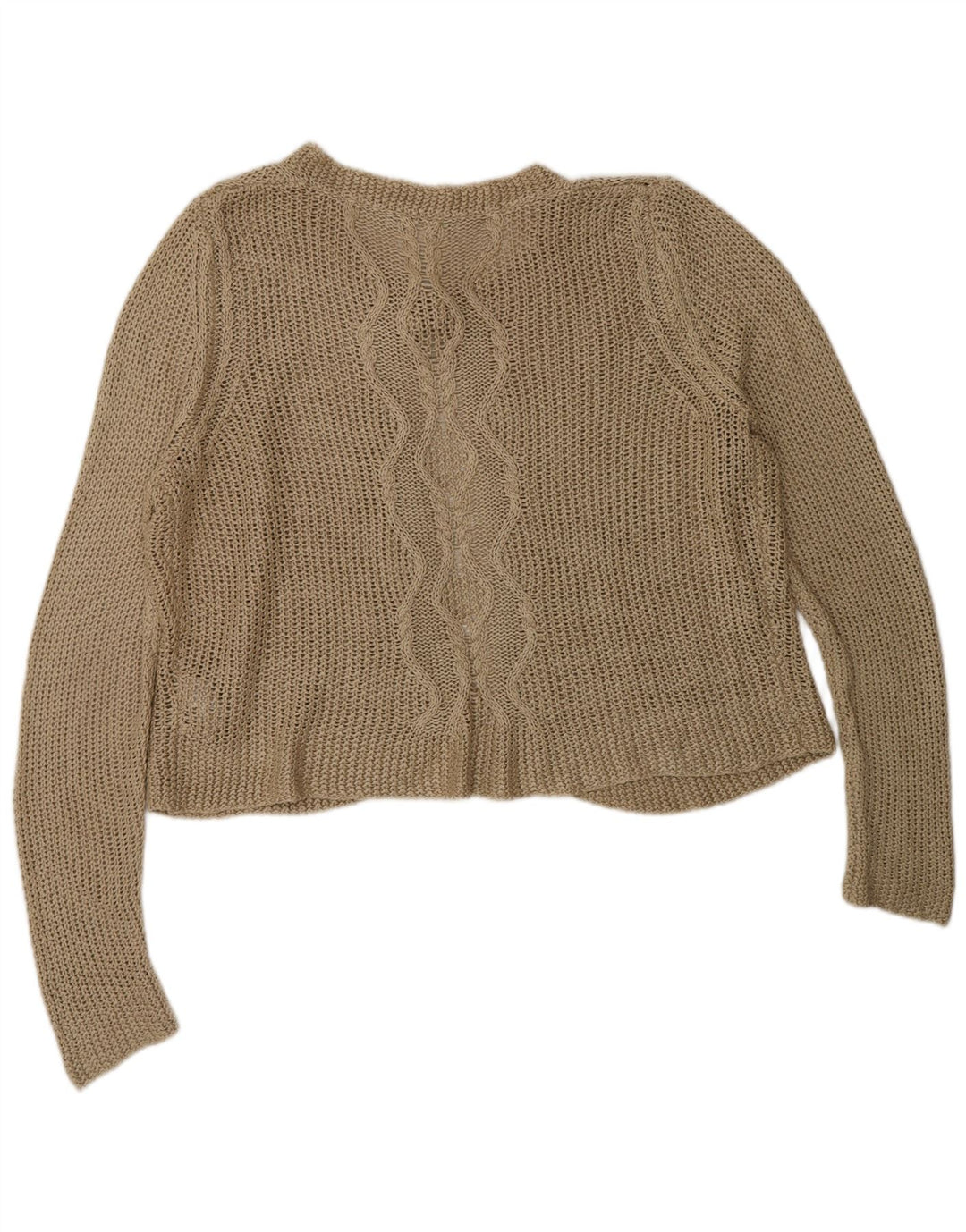 Marks & Spencer Dame Oversized Cardigan Sweater UK 16 Stor Beige Akryl