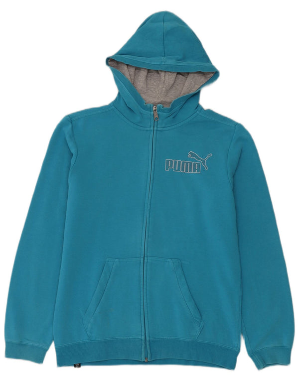 Puma Girls Graphic Zip Hoodie Sweater 15-16 Years Blue
