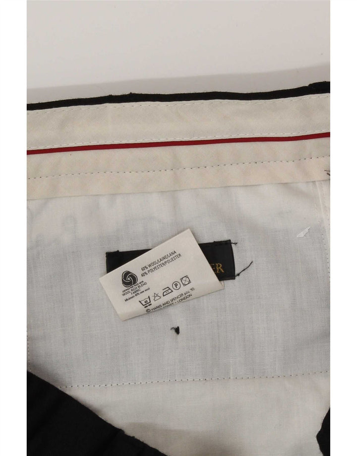 Marks & Spencer Herre St. Michael Pegged Suit Bukser W36 L33 Sort Uld