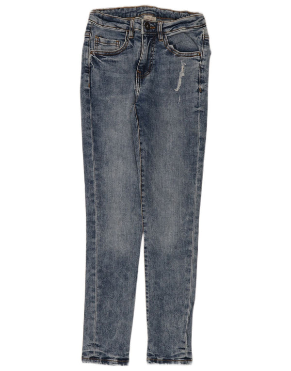 Zara Boys Distressed Skinny Jeans 9-10 år W24 L26 Blå