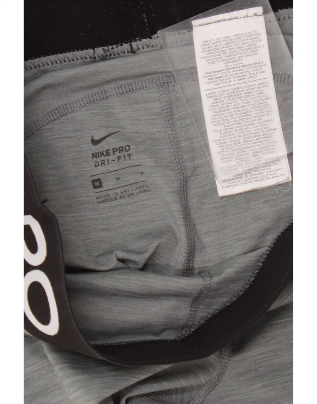 NIKE Dame Dri Fit Grafiske Leggings UK 12 Medium Grey Polyester