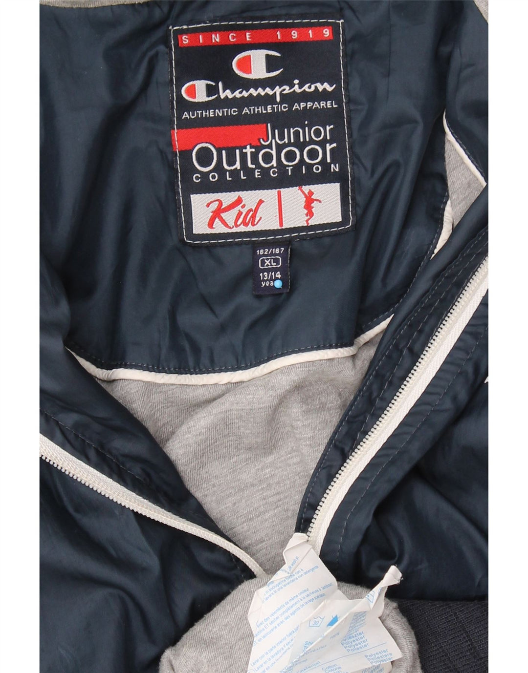CHAMPION Drenge vindjakke 13-14 år XL Navy Blue Colourblock
