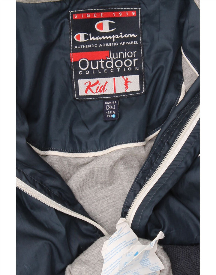 CHAMPION Drenge vindjakke 13-14 år XL Navy Blue Colourblock
