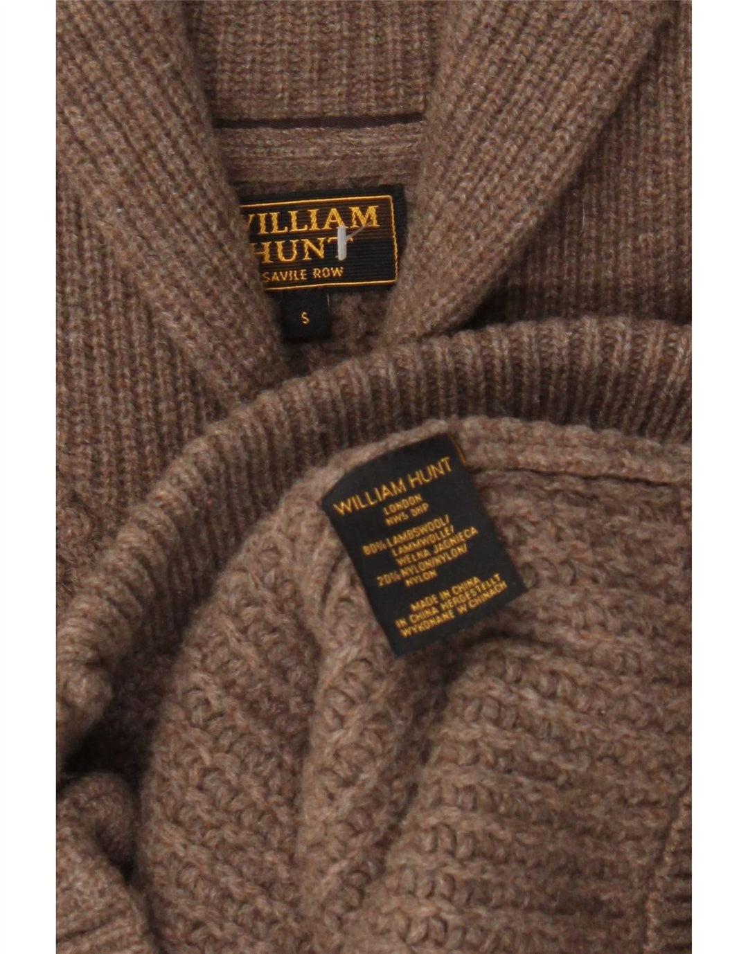 William Hunt Herre cardigan sweater lille brun lammeuld