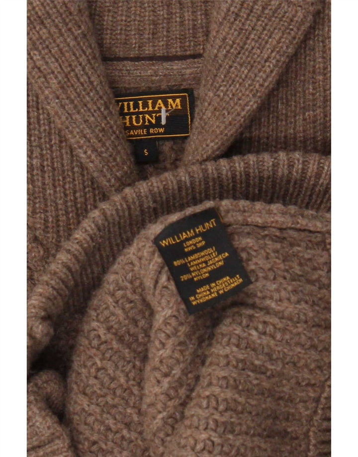 William Hunt Herre cardigan sweater lille brun lammeuld
