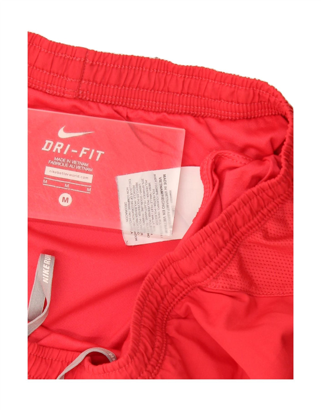 NIKE Womens Dri Fit Sport Shorts UK 12 Medium Red Polyester Vintage Nike and Second-Hand Nike from Messina Hembry 