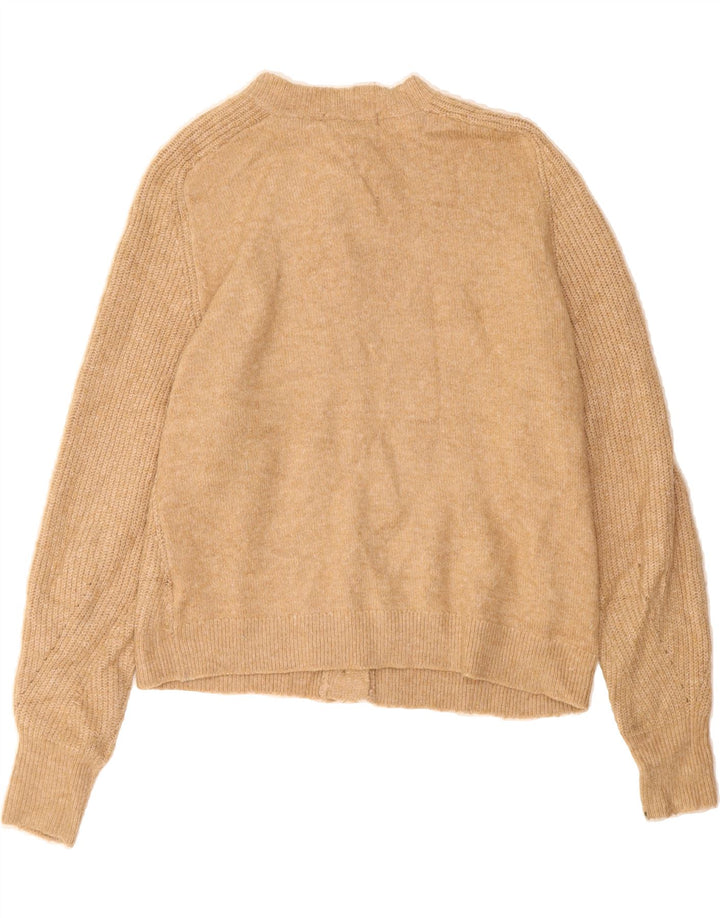 MARKS & SPENCER Womens Cardigan Sweater UK 14 Medium Beige Acrylic Vintage Marks & Spencer and Second-Hand Marks & Spencer from Messina Hembry 
