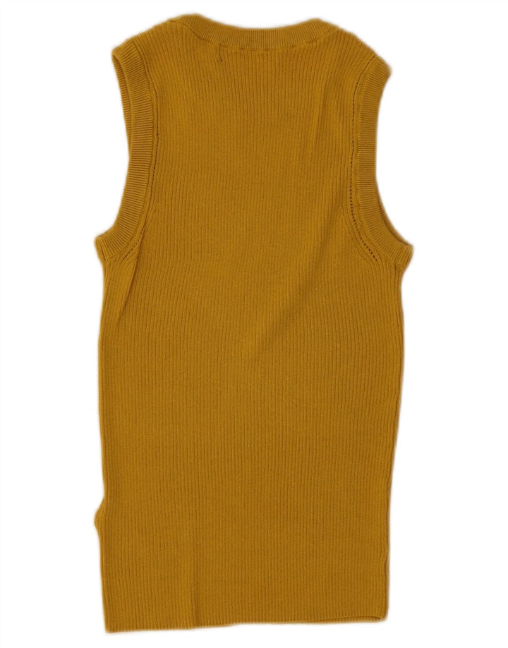 Marks & Spencer Damevest Top UK 10 Small Yellow Viscose
