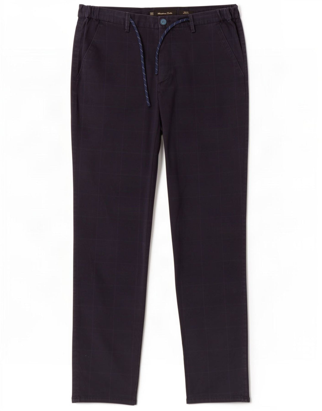 Massimo Dutti Herre Chinobukser EU 42 Large W32 L32 Navy Blue Check