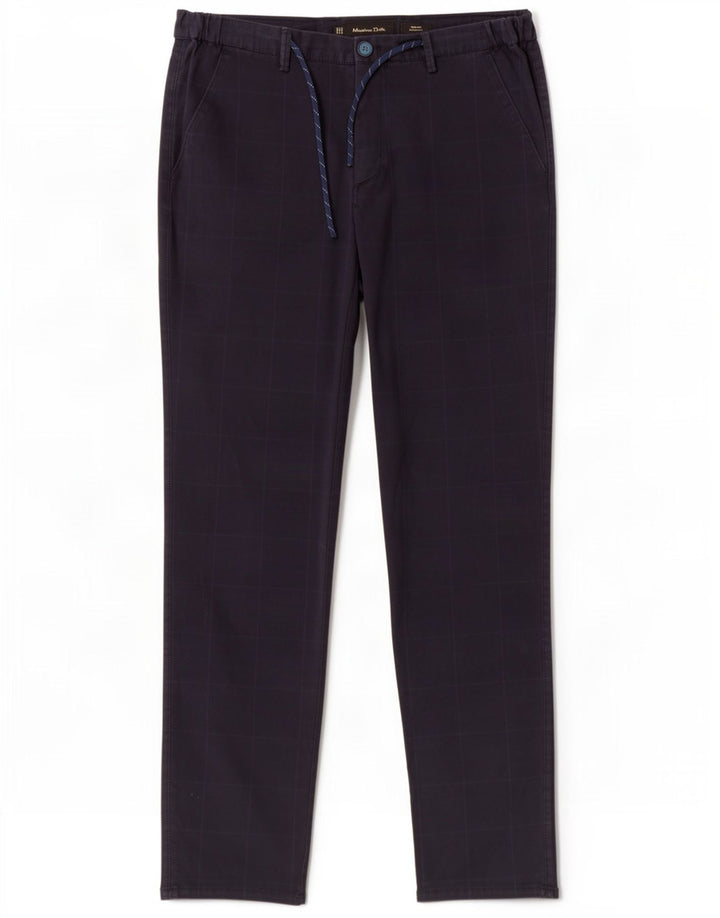 Massimo Dutti Herre Chinobukser EU 42 Large W32 L32 Navy Blue Check