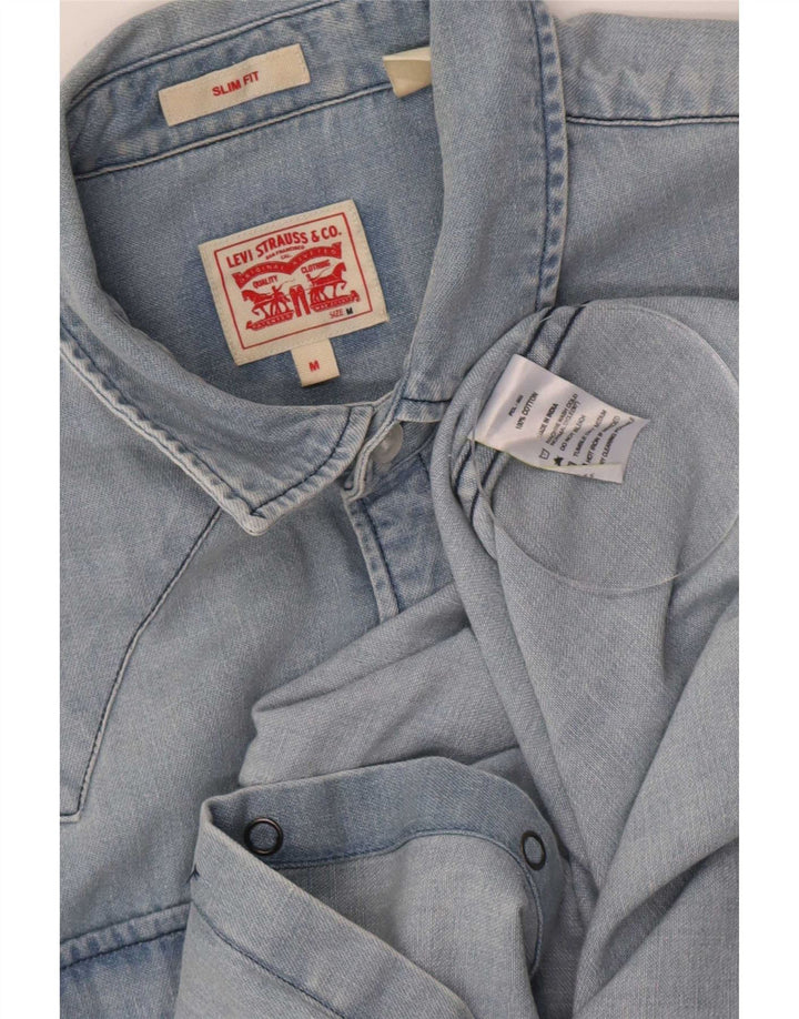 Levi's Slim Fit denimskjorte til mænd mellemblå bomuld