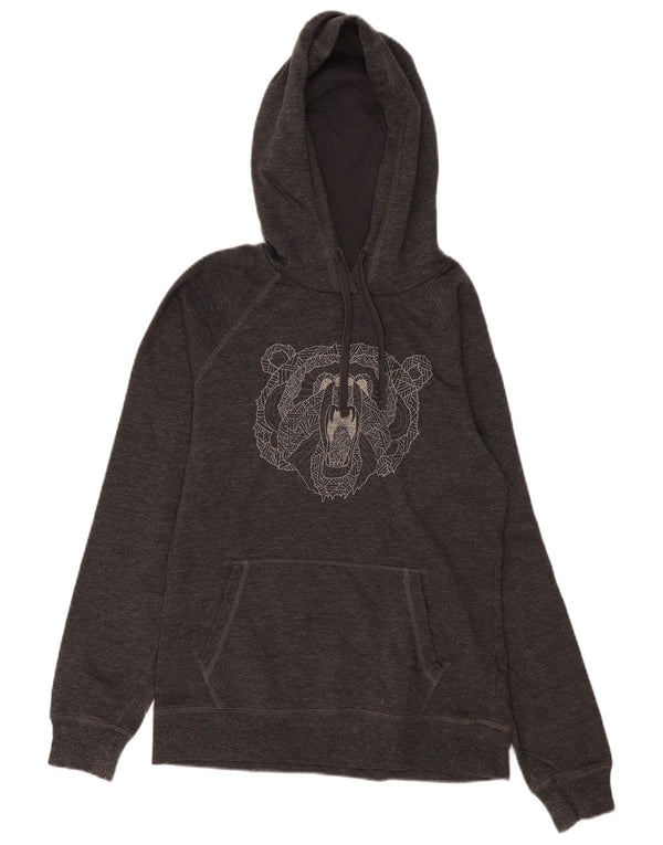 The North Face Graphic Hoodie Jumper UK 14 Medium Grey Bomuld