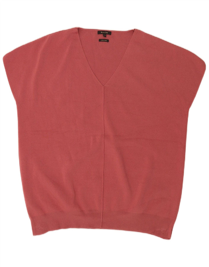 Massimo Dutti Herre kortærmet V-hals sweater Medium Burgundy