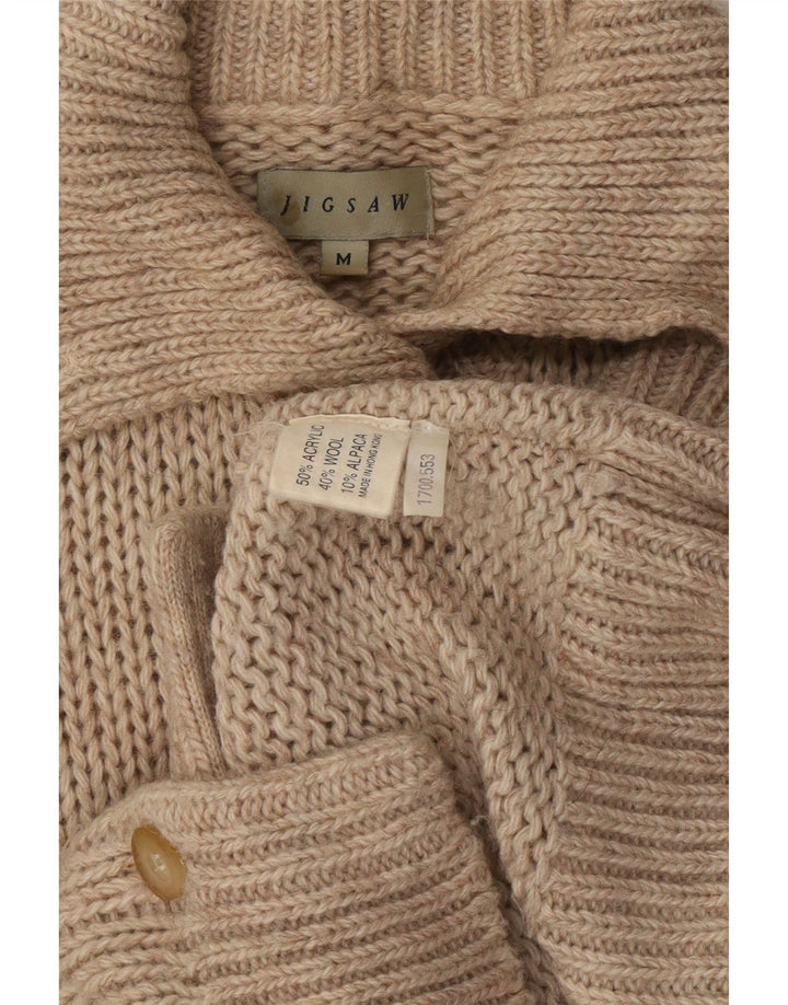 Jigsaw Dame Cardigan Sweater UK 14 Medium Grå Akryl