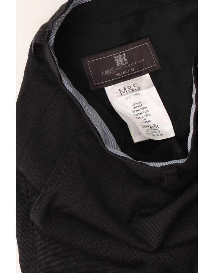 Marks & Spencer Herre Regular Fit Suit Bukser W36 L29 Marineblå Uld