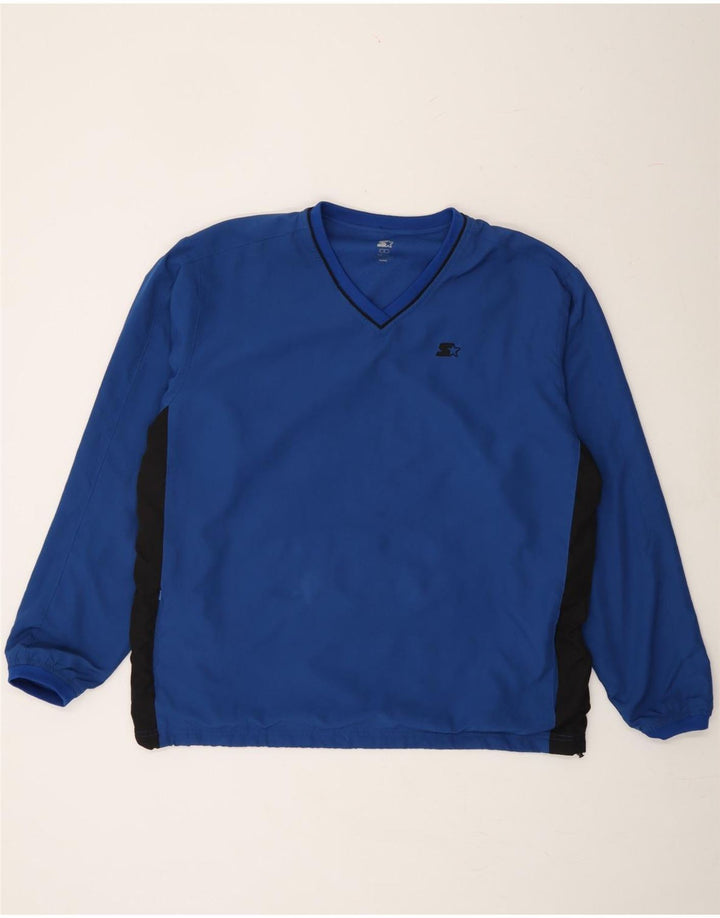 STARTER Mens Top Long Sleeve Large Blue Colourblock Polyester Vintage Starter and Second-Hand Starter from Messina Hembry 