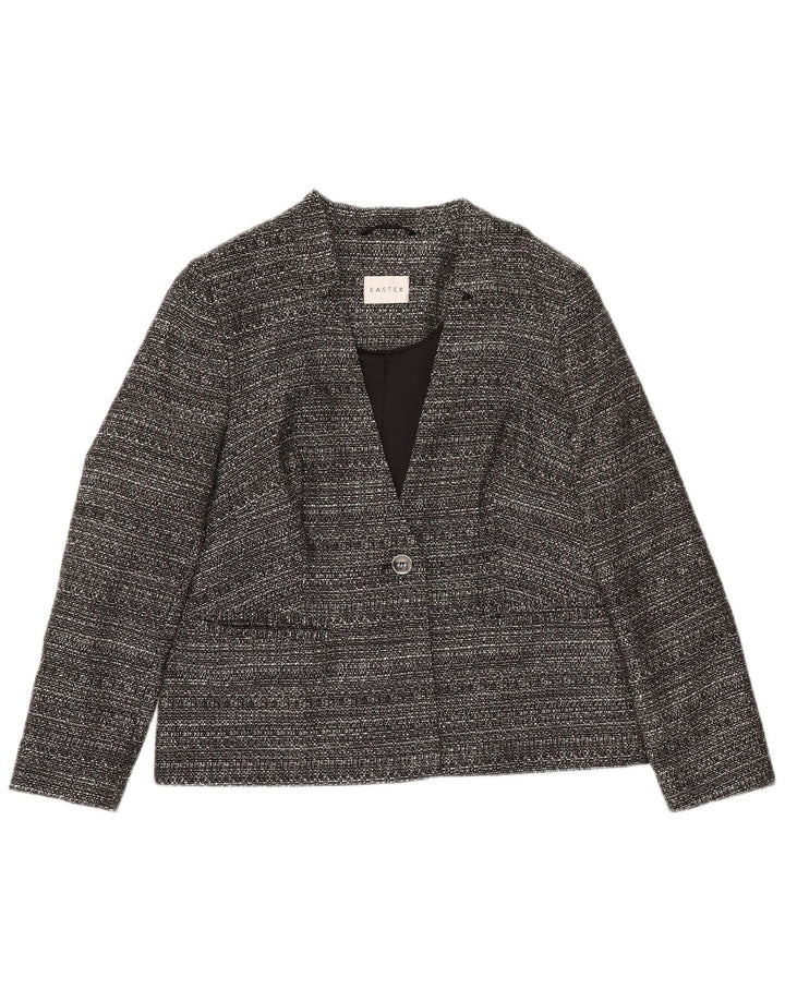 Eastex Dame 1 Knap Blazer Jacket UK 12 Medium Grey Flecked Polyester