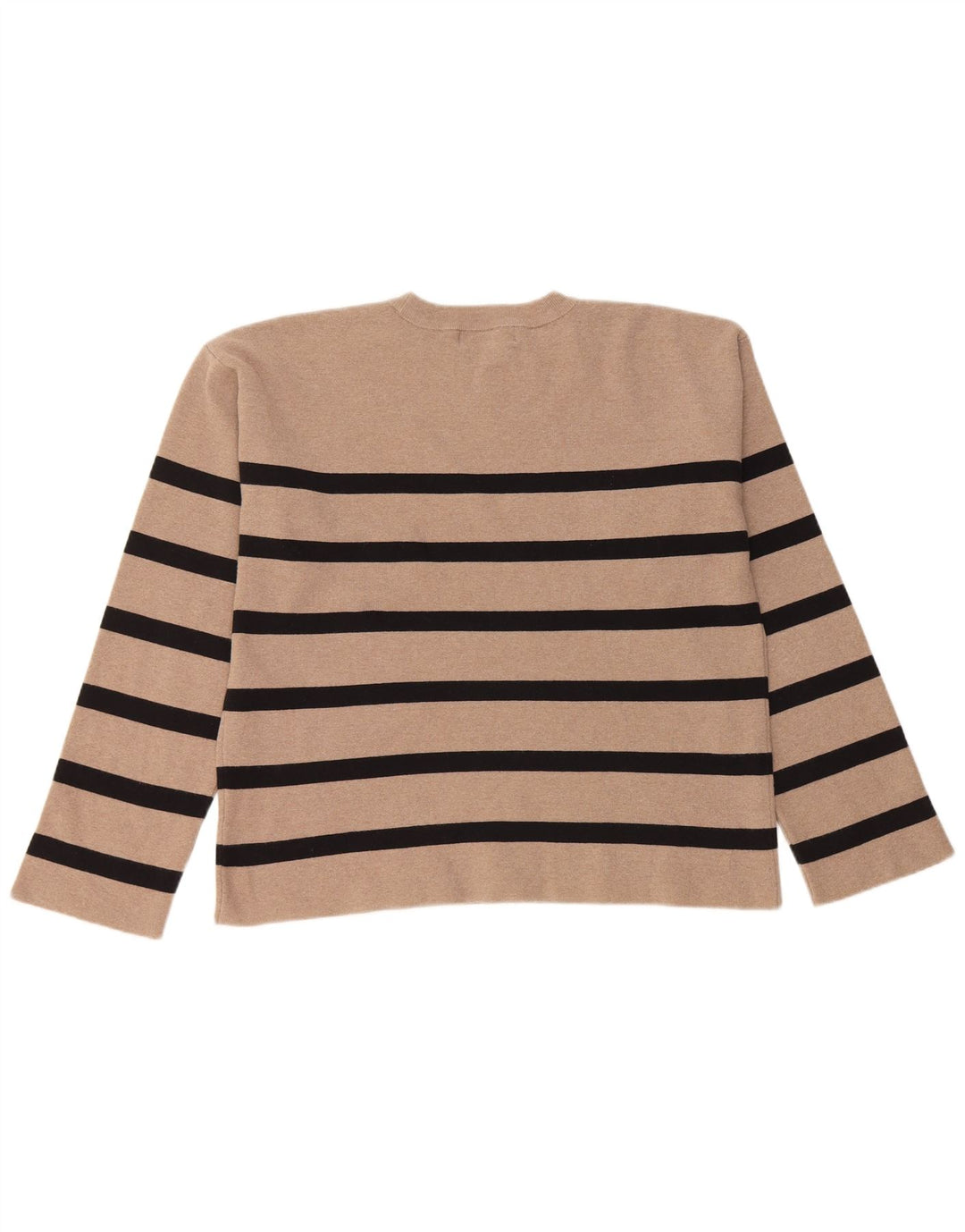 MARKS & SPENCER Dame sweater med rund hals DK 16 Stor Beige Stribet