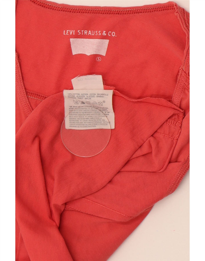 Levi's Womens Crop Vest Top UK 10 Lille rød bomuld