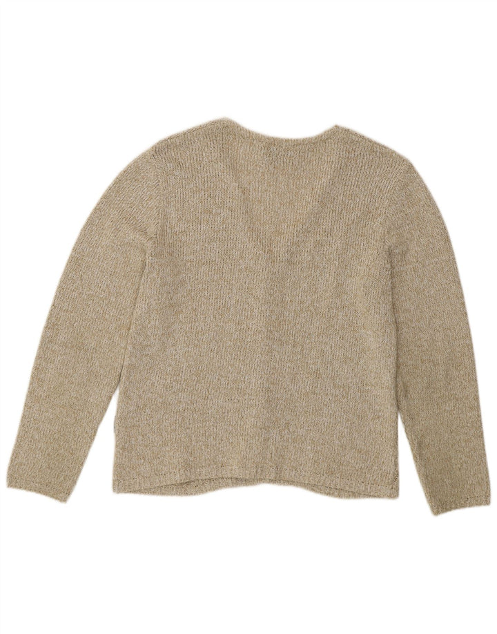 Roisin McCarthy Dame Cardigan Sweater UK 10 Small Green Flecked Bomuld