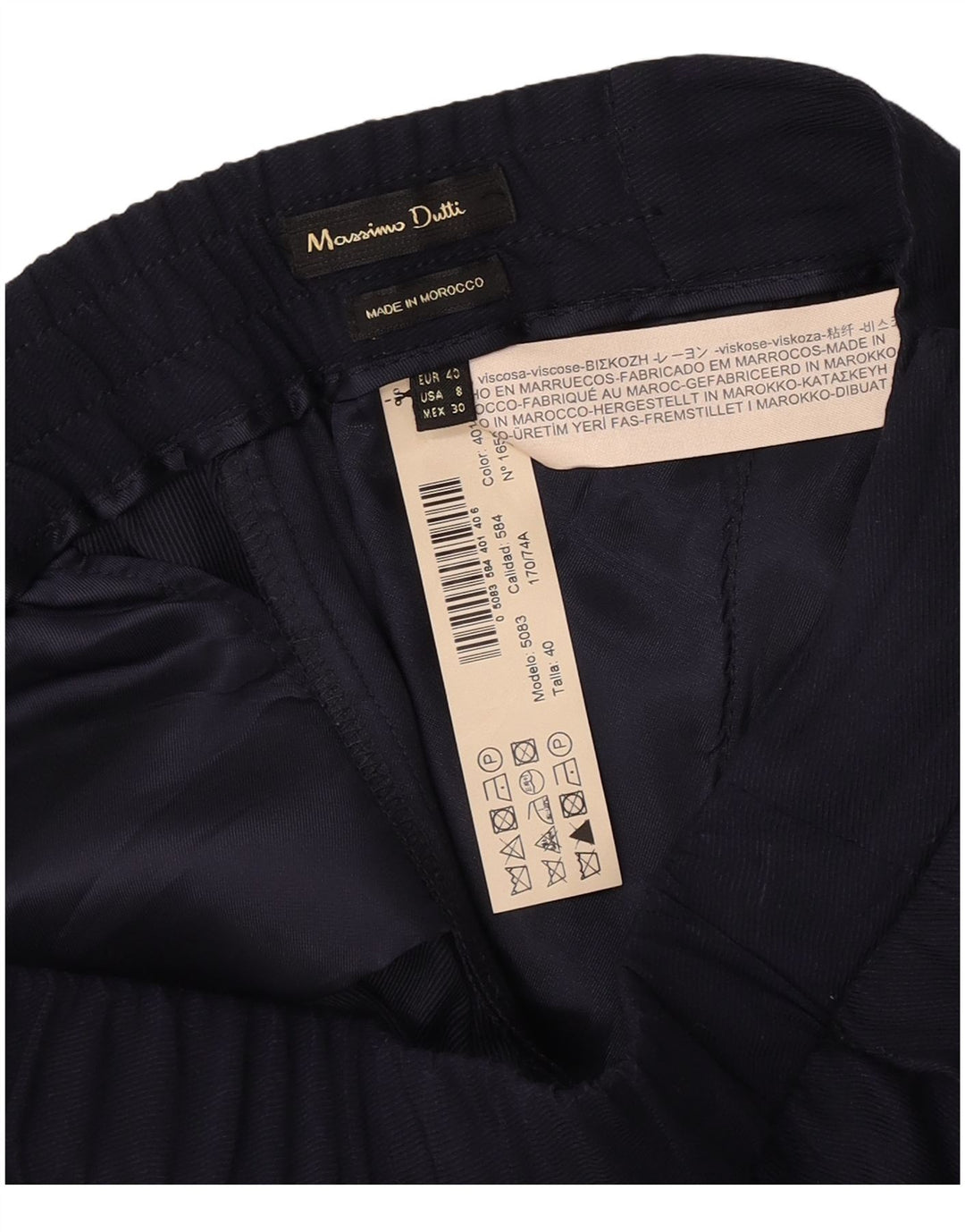 Massimo Dutti Lige Chinobukser til kvinder EU 40 Medium W30 L29 Marineblå