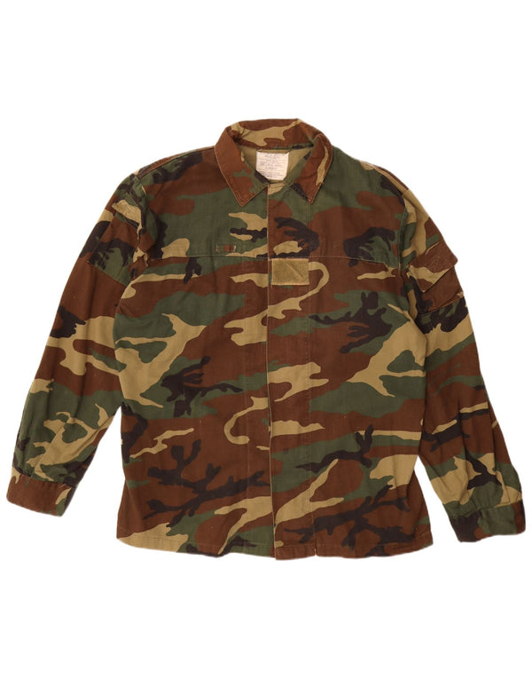VINTAGE Herre Military Jacket IT 56 3XL Khaki Camouflage Bomuld