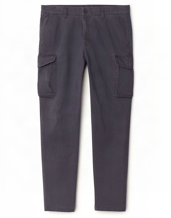 Benetton Herre Slim Cargo Bukser IT 54 2XL W38 L32 Marineblå Bomuld