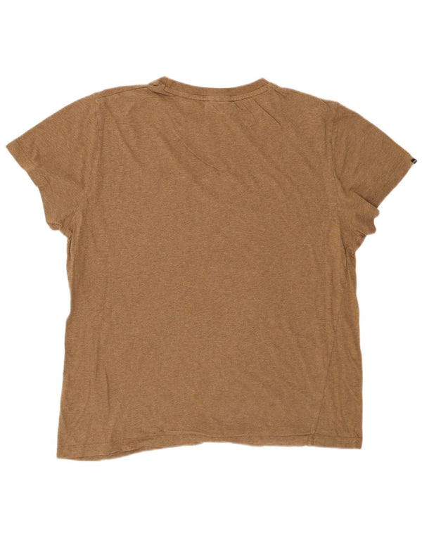 SUPERDRY T-shirt top til kvinder UK 18 XL Beige Bomuld