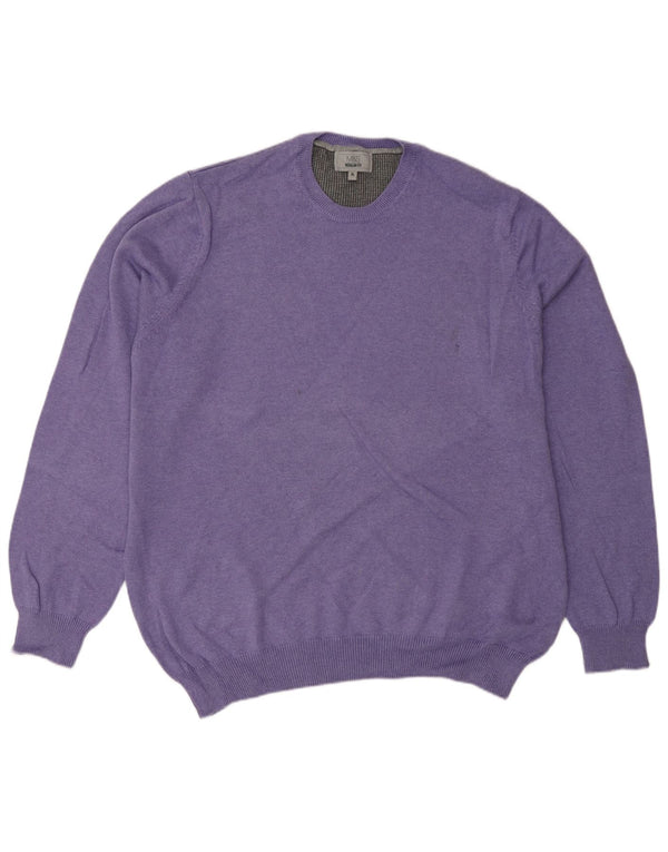Marks & Spencer Herre sweater med rund hals XL Lilla bomuld Classic