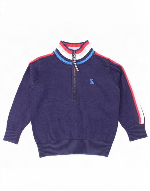 Joules Baby Boys Sweater med lynlåshals 18-24 måneder Navy Blue Colourblock