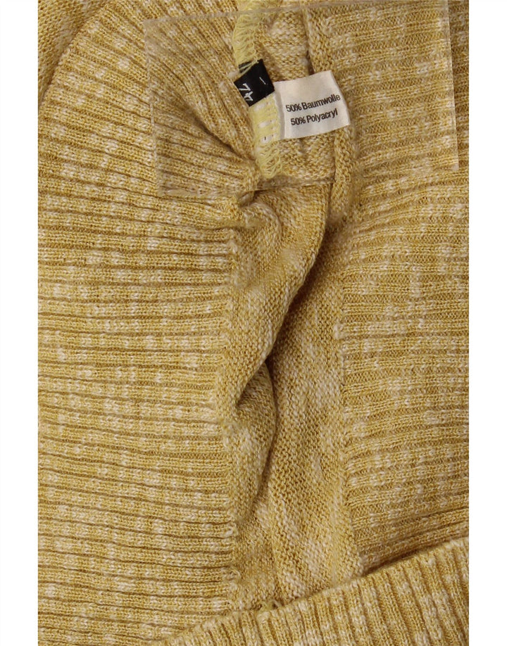 VINTAGE Dame Polo Neck sweater EU 42 Stor Beige Flecked Bomuld