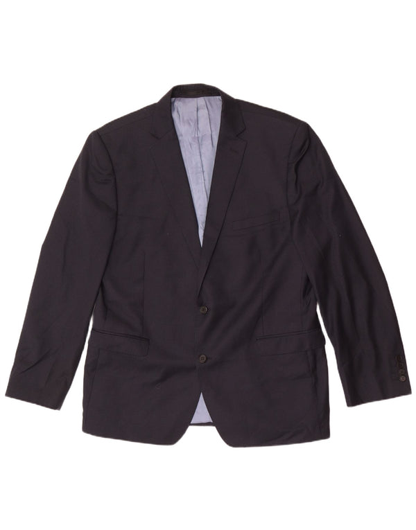 French Connection Herre 2 Button Blazer Jacket UK 44 2XL Navy Blue Wool