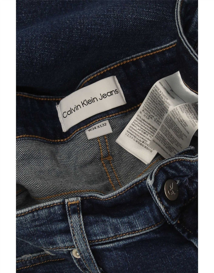 Calvin Klein Herre Slim Jeans W34 L32 Blå Bomuld