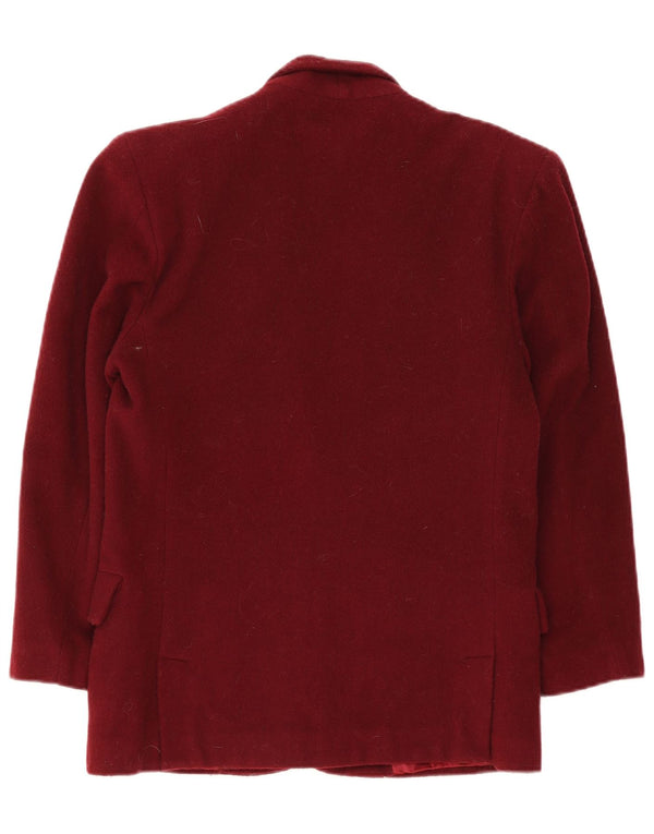 Duca Visconti Di Modrone Dame Blazer Jacket UK 14 Medium Burgundy