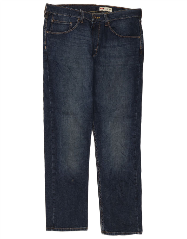 Wrangler Herre Regular Tapered Jeans W34 L30 Marineblå Bomuld